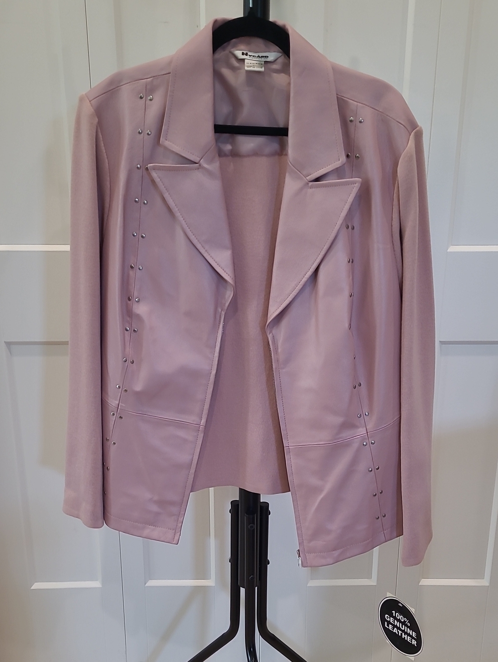 Nygard Collection Women’s Pastel Pink Genuine Leather Blazer Jacket - NWT
